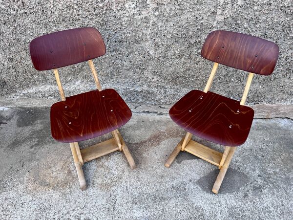 Paire de chaises enfant  Casals hêtre rouge