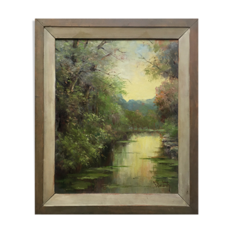 Painting "Tree River" HSP signed
