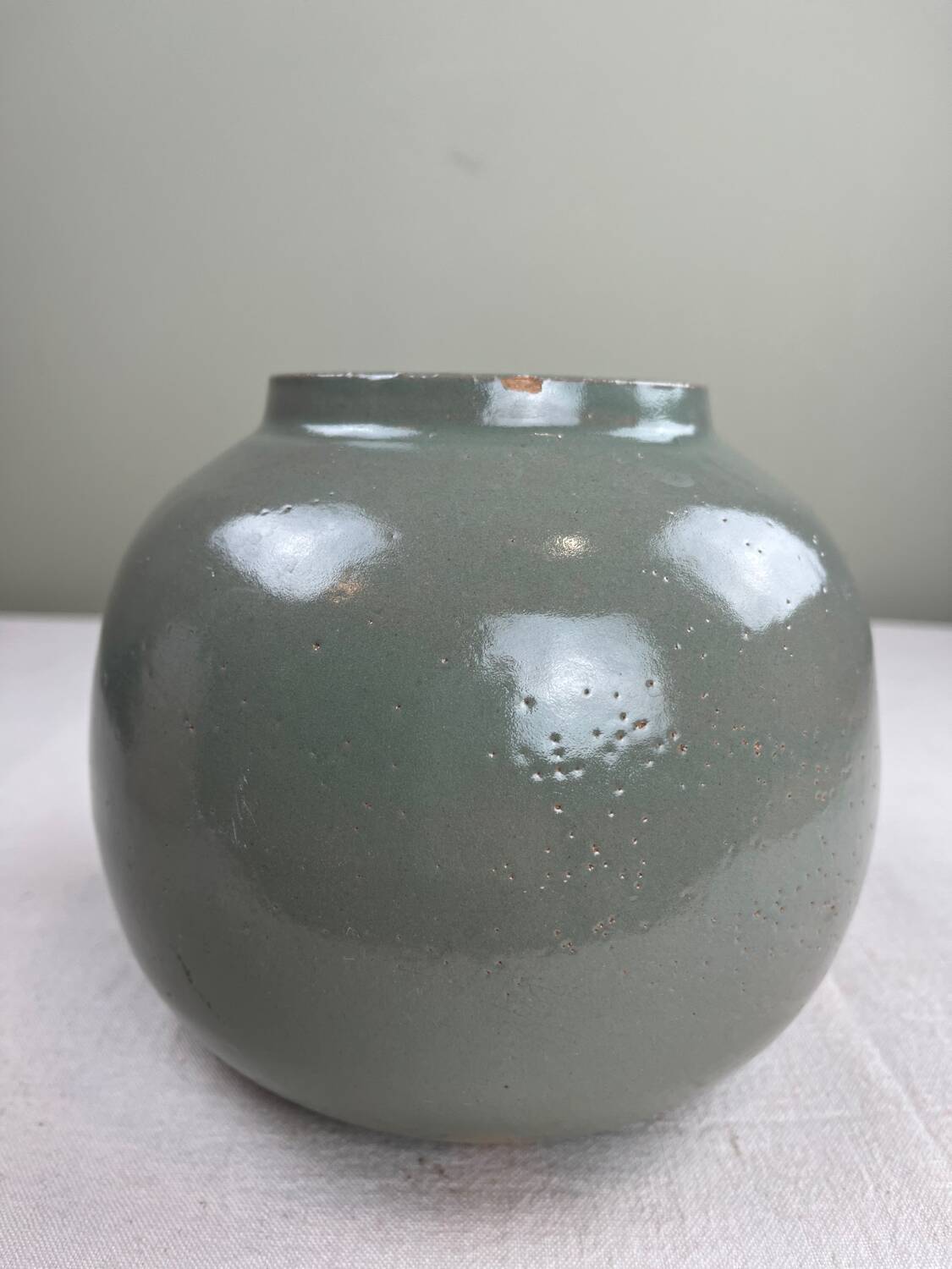 Celadon green vase