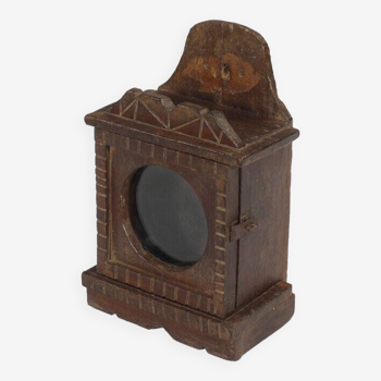 Vitrine murale petite ancienne boite a horloge patine d'origine inde