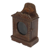 Vitrine murale petite ancienne boite a horloge patine d'origine inde