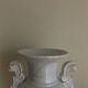 XXL white lion head neo-classical amphora vase from the Empire Consulate.