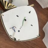 Paire d’appliques vintage en verre dépoli et laiton