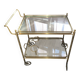 Vintage brass and glass serving trolley - Hollywood style