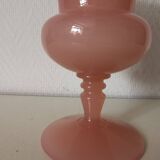 vase, centerpiece, in pink opaline, Italian made