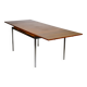 Mid Century Walnut Dining Table with Chrome Base, 1960s