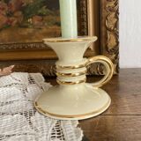 Charming cream and gold thumb candle holder, 1950s