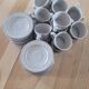 17 hand-painted stoneware coffee cups and saucers (ideal for professional use)