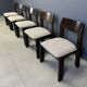 Vintage brutalist dining chairs, set of 5 - 1970s