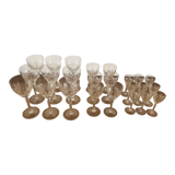 Chiseled crystal glass set