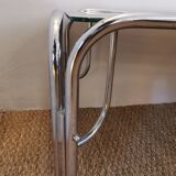 Mirror and chrome 70s glass coffee table