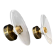 Set of two electrified white opaline wall lamps to nine
