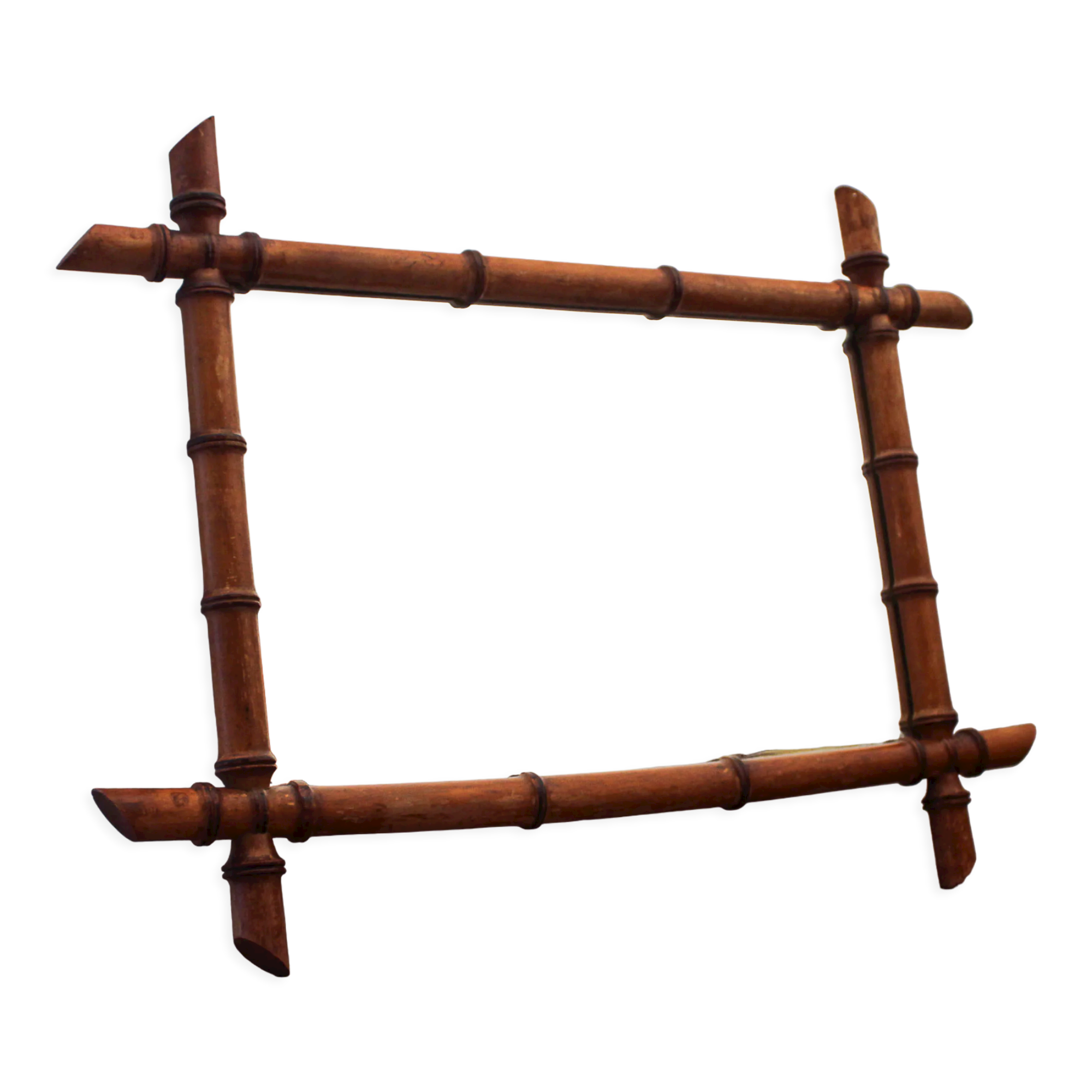 Miroir bois imitation bambou années 20, 70x52 cm