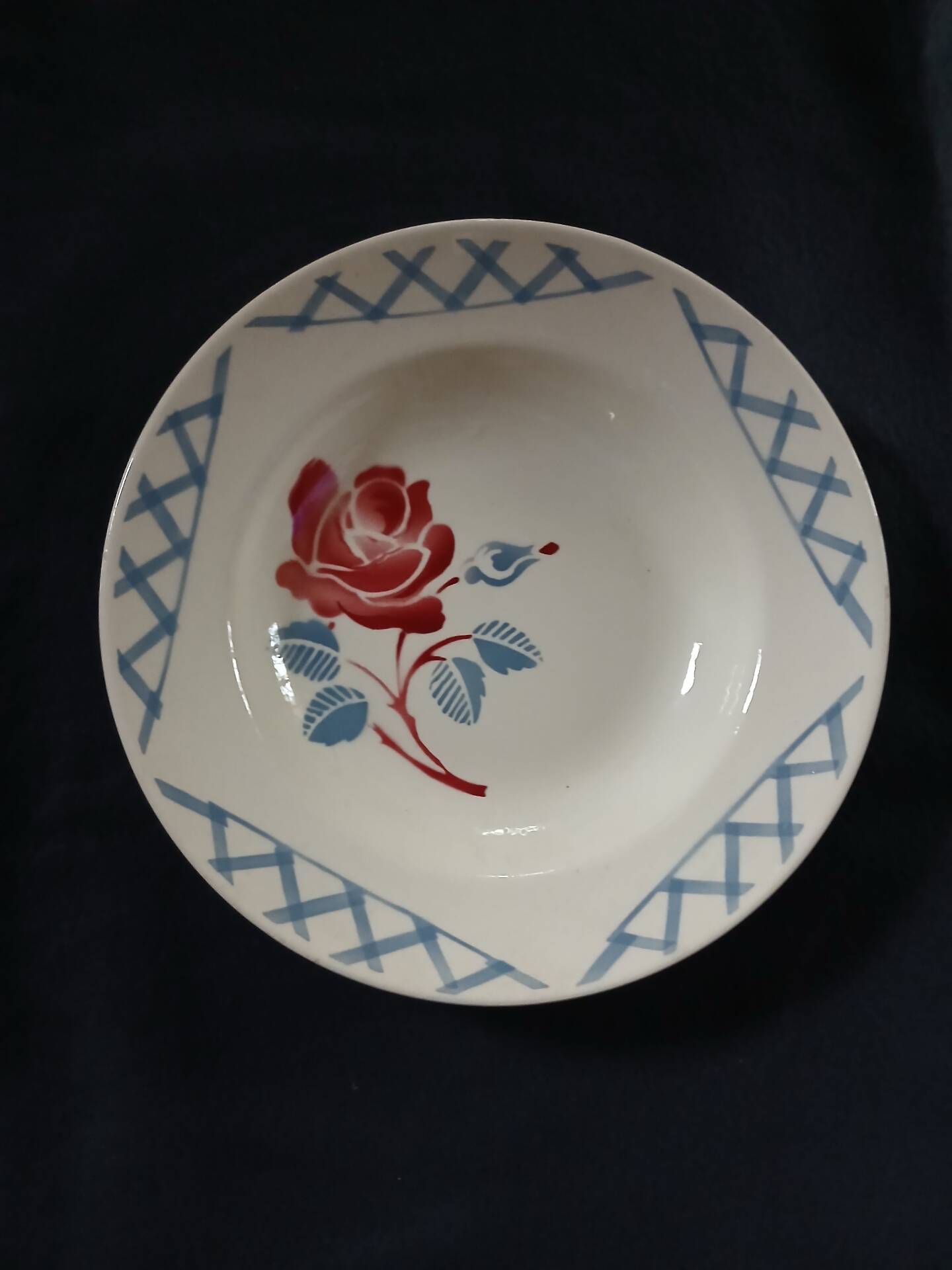 8 mismatched antique deep plates