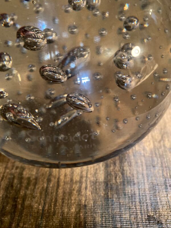 Pied de lampe en cristal signé Schneider 1950