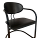 Armchair in black aluminum and leather by Effezeta, 1970