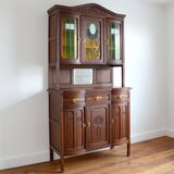 China buffet stained glass Art Nouveau 1900 vintage