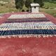 Vintage Moroccan Berber rug with multicoloured stripes – 332 x 244 cm