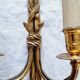 Pair of French wall sconces in bronze, Louis XVI style, with cord.