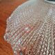 Pair of pendant lights in bronze and scalloped transparent glass
