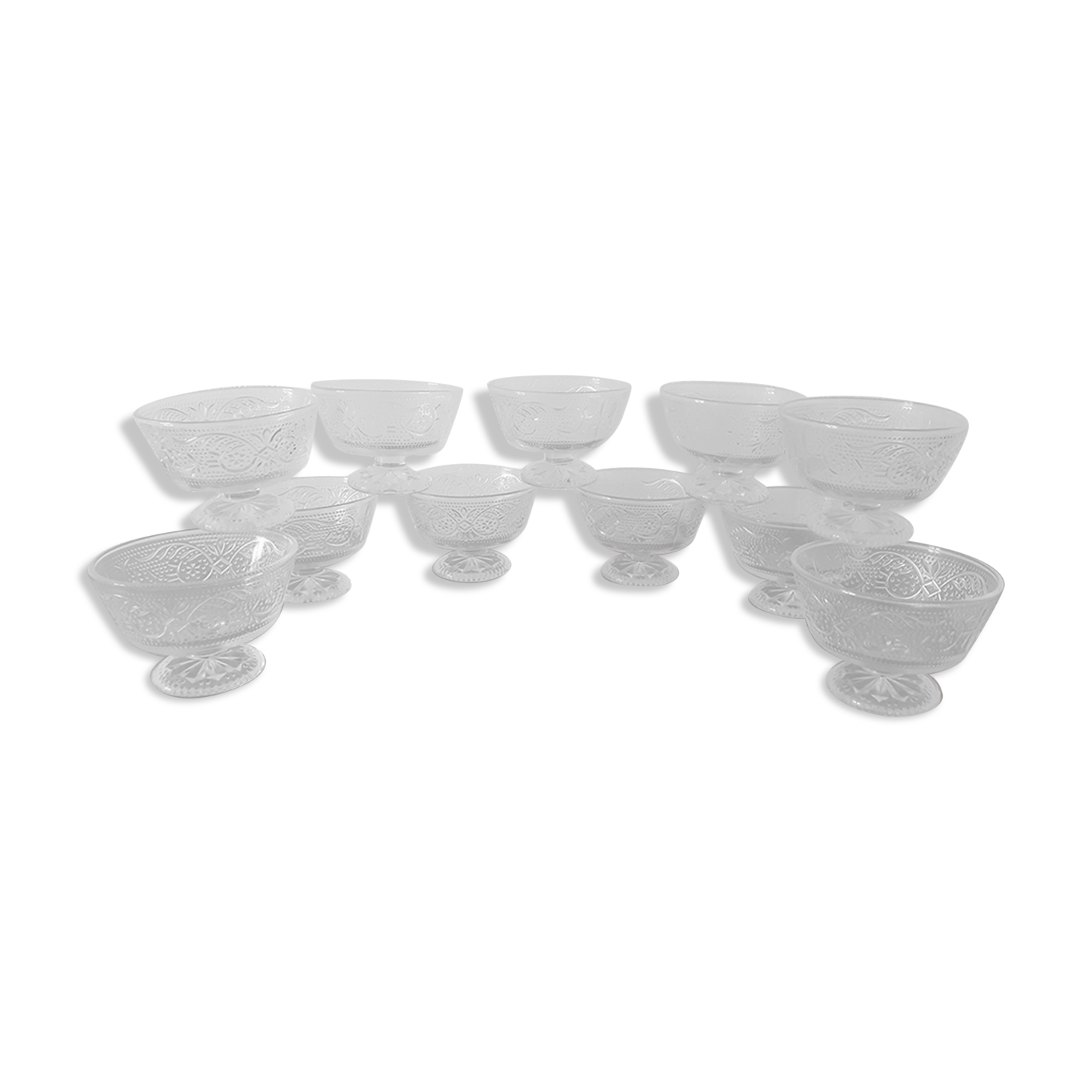 Set of 11 ice cream or fruit salad cups