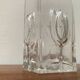 Mid-century Scandinavian glass vase with floral pattern, 1960s.
