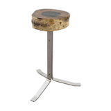 Vintage stool or side table in birch and steel