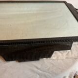 Art deco wrought iron wall mirror rose décor 64x38cm