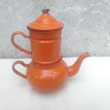 Cafetière émaillée orange