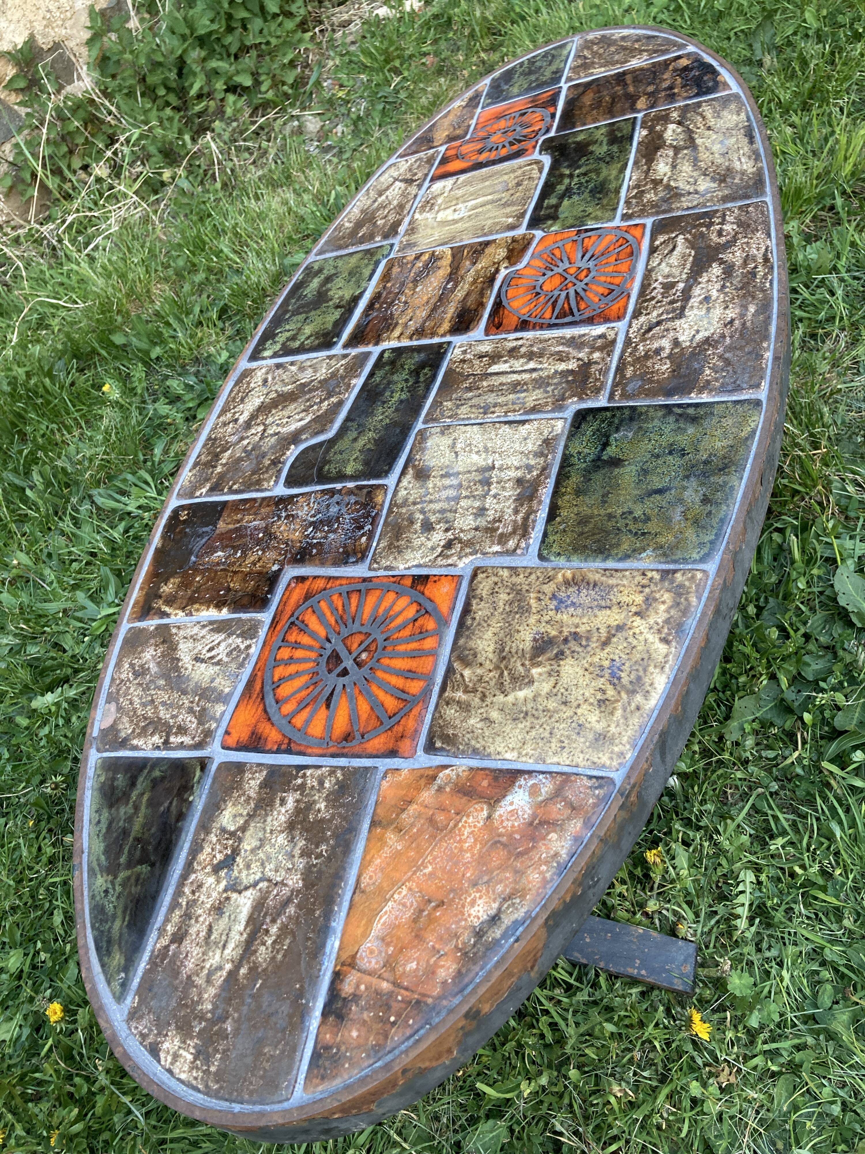 Table basse céramique style Vallauris