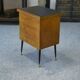 Meuble d’appoint dépliant en bureau, acier, laiton et chêne 1960’s