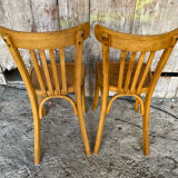 Pair of Vintage Bistro Chairs LUTERMA Light Wood 1960s