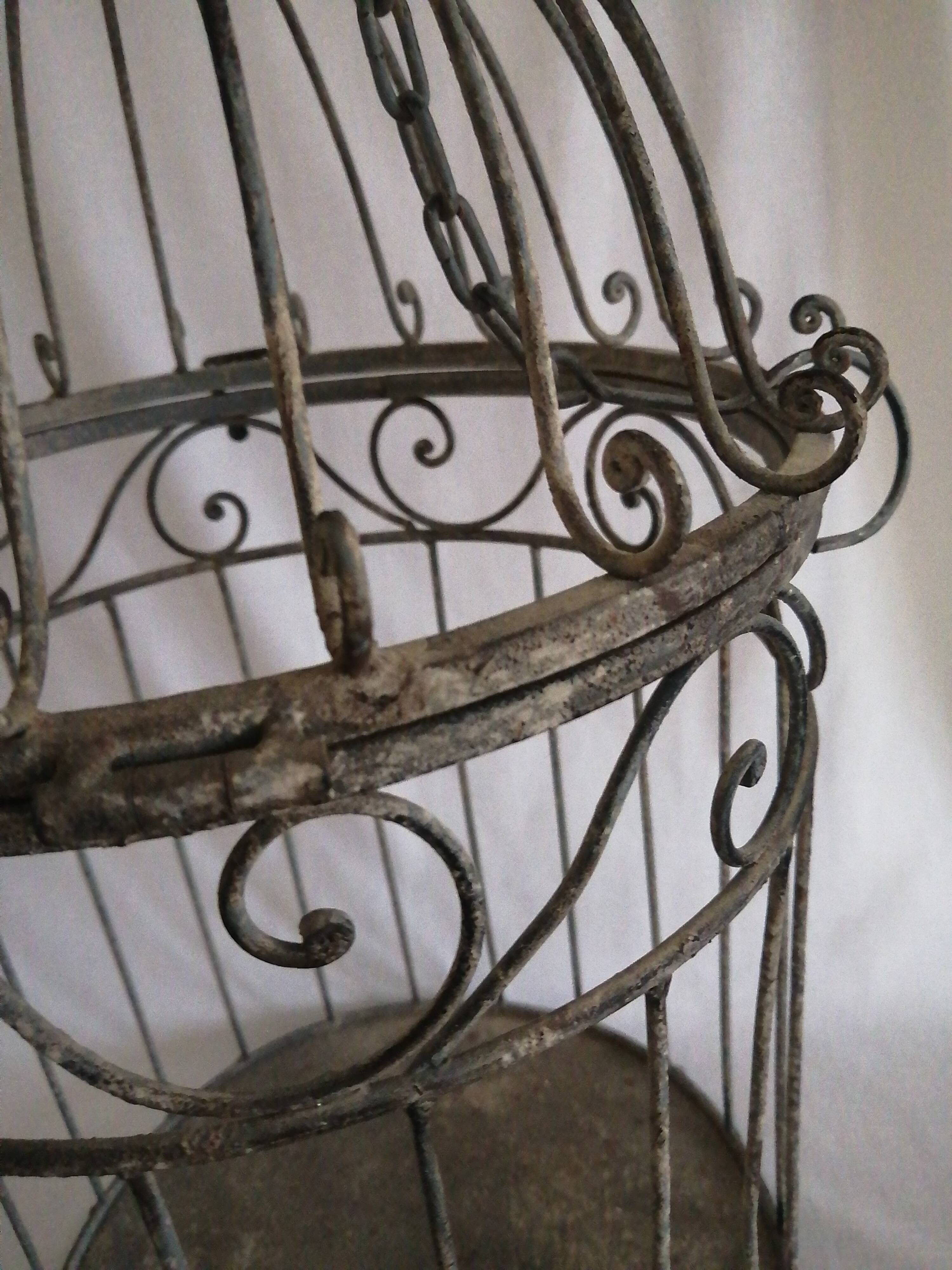 Aged metal cage