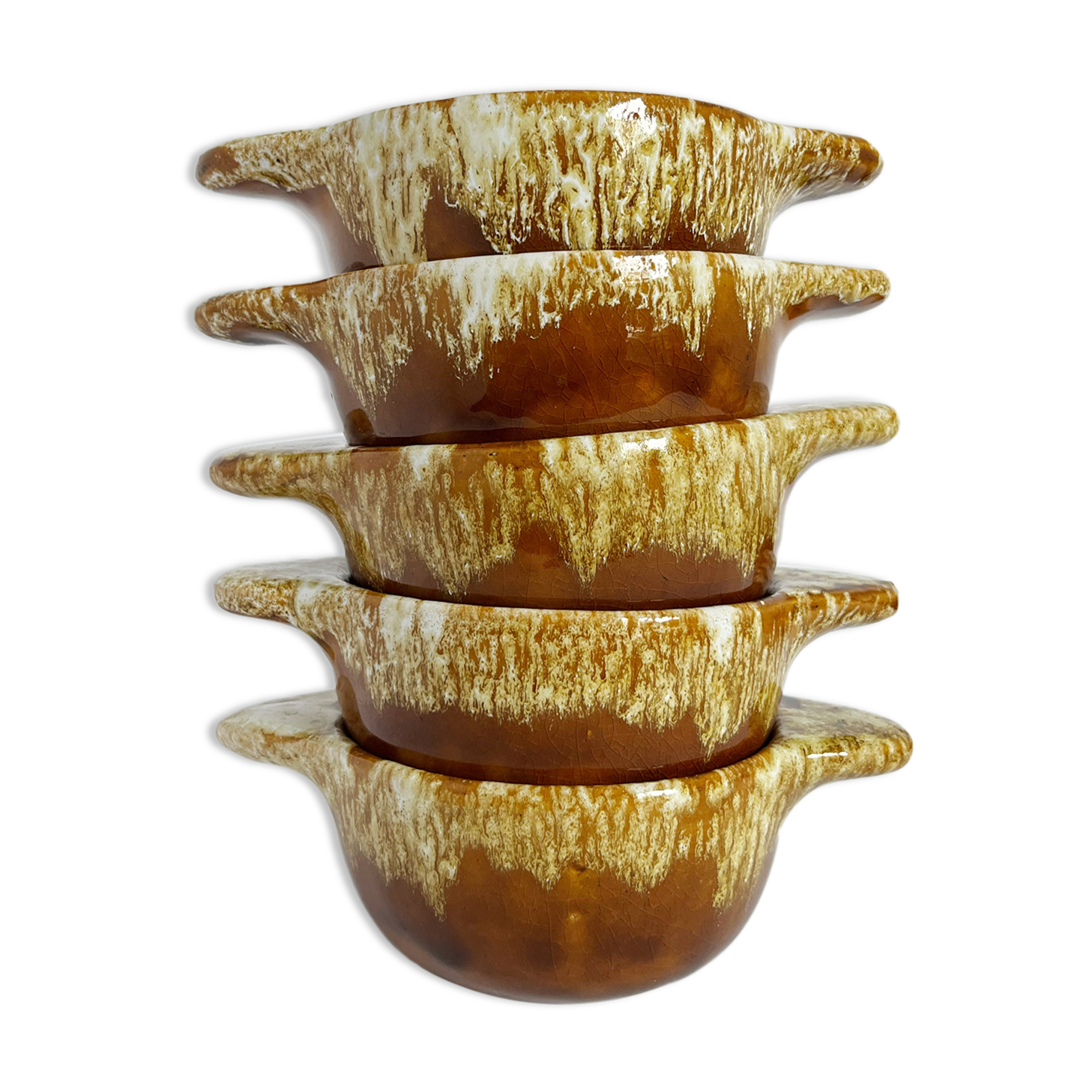 Set of 5 Vallauris style ear bowls