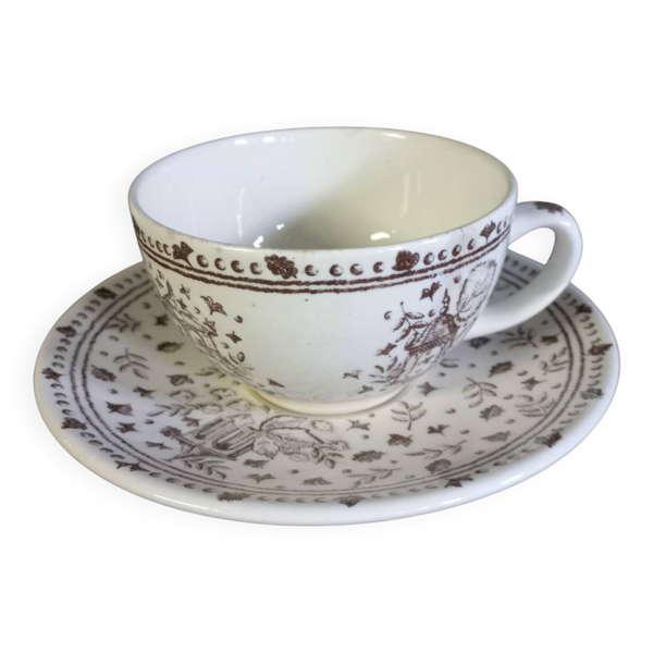 Tasse soucoupe Gien Jardins secrets
