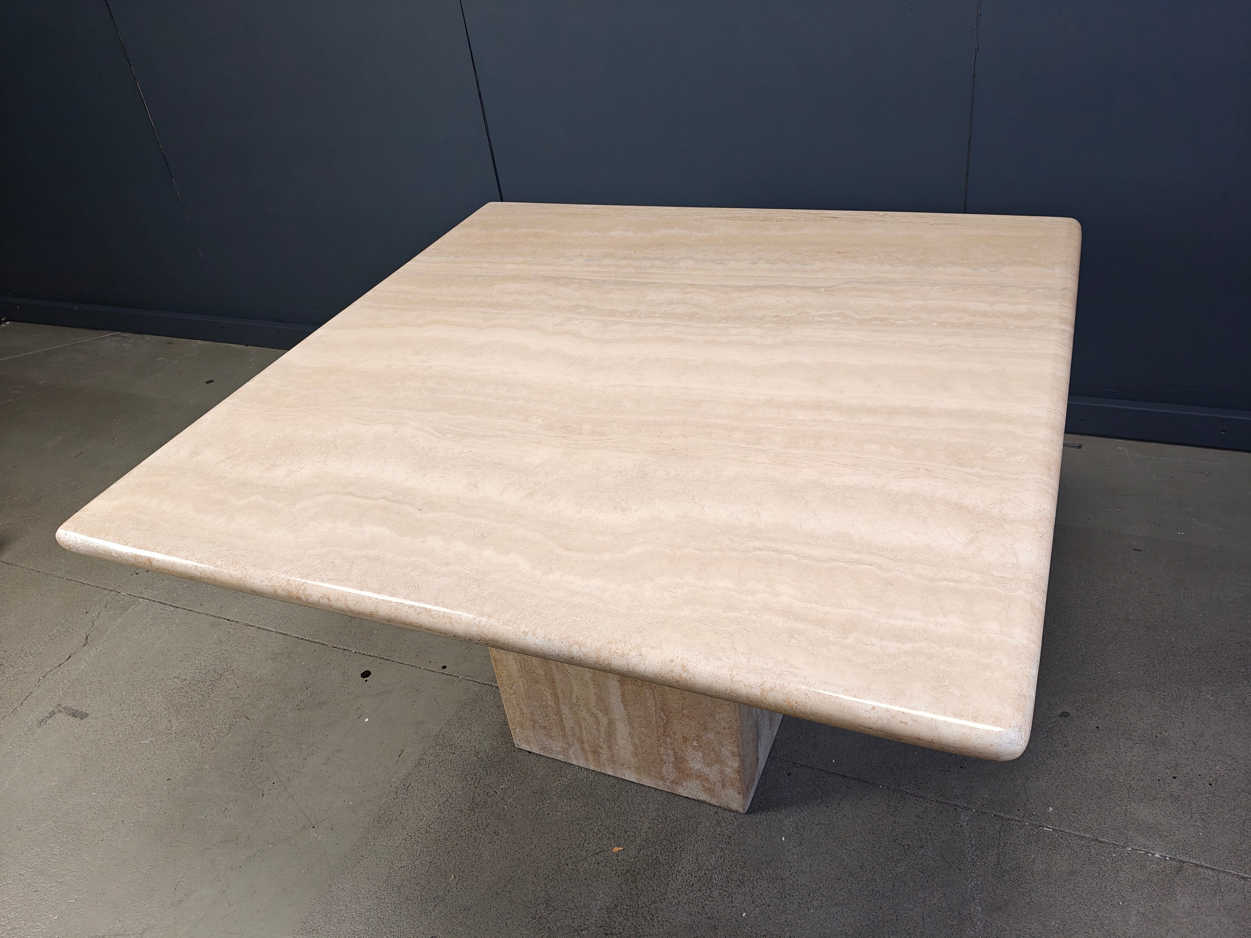 Vintage travertine dining table, 1970s