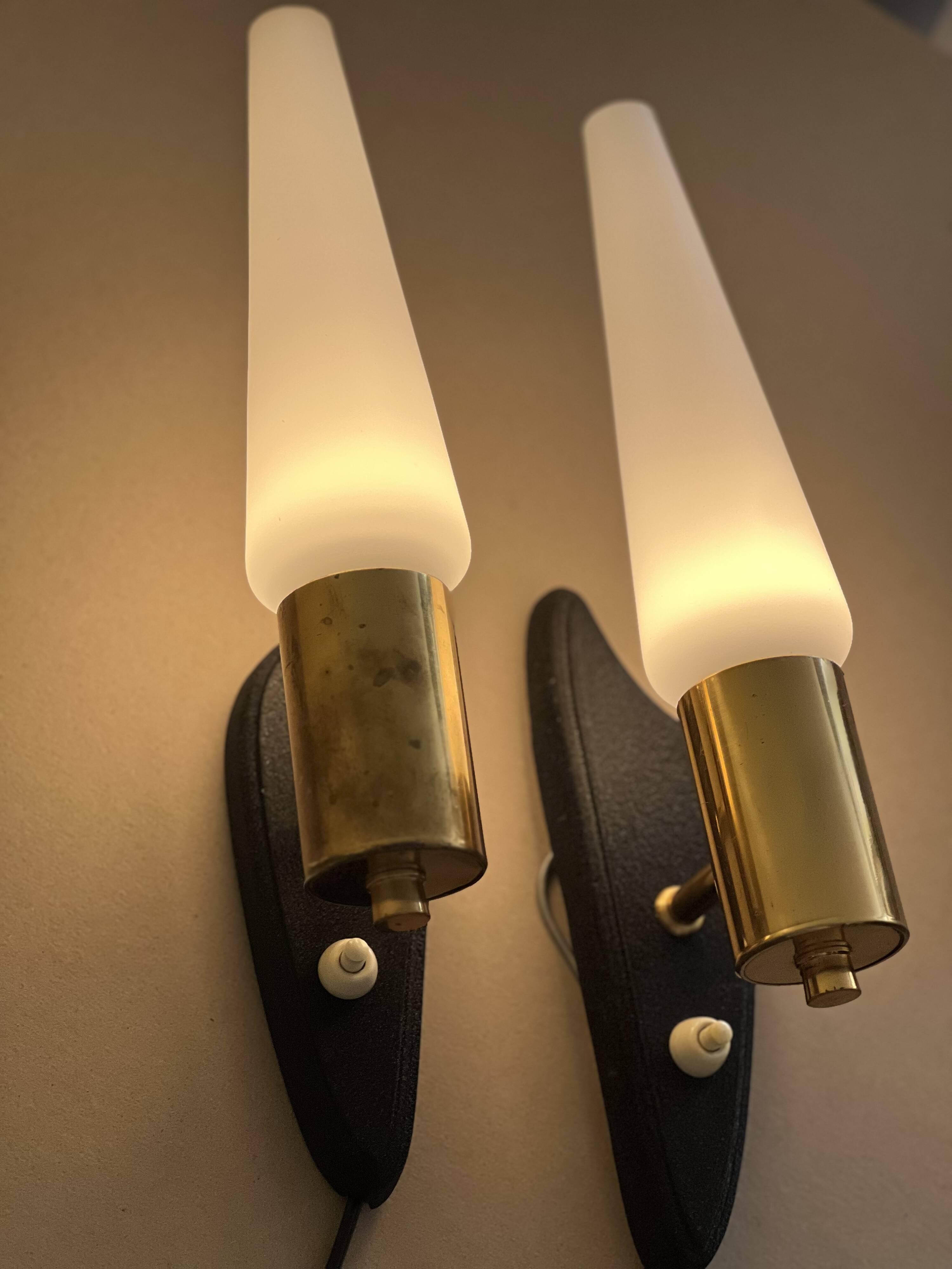 Pair of vintage wall lights, 60s