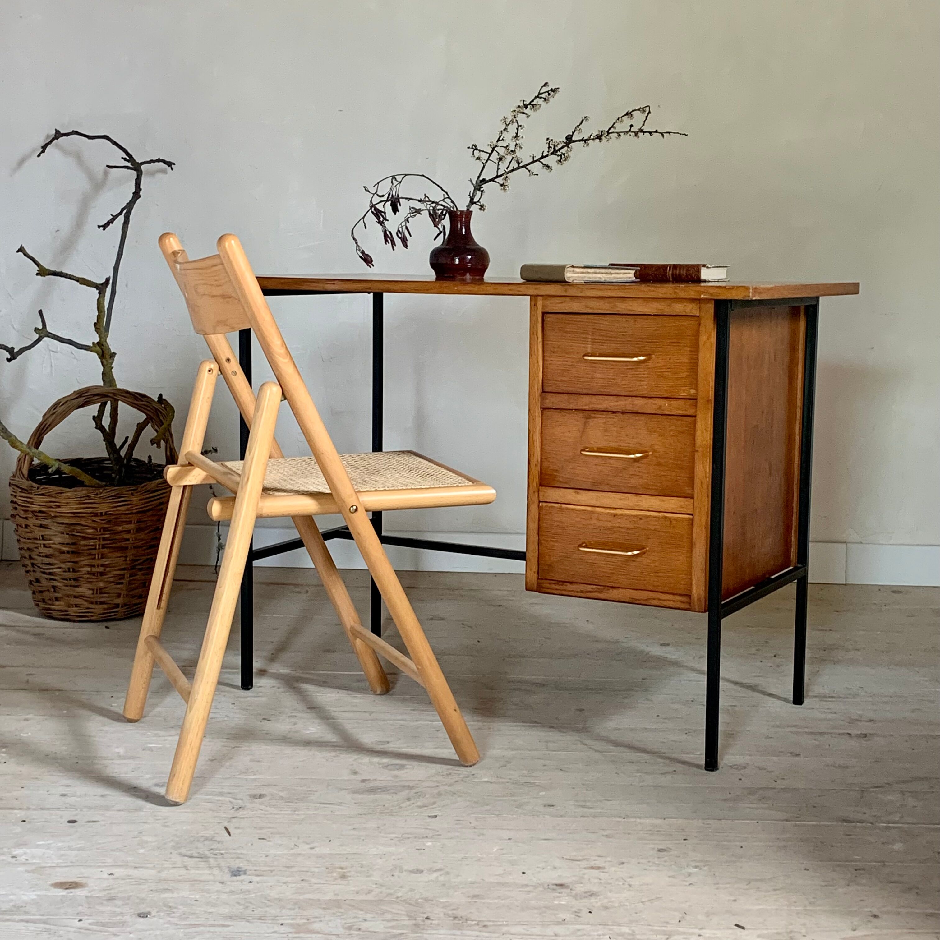 Vintage modernist oak desk