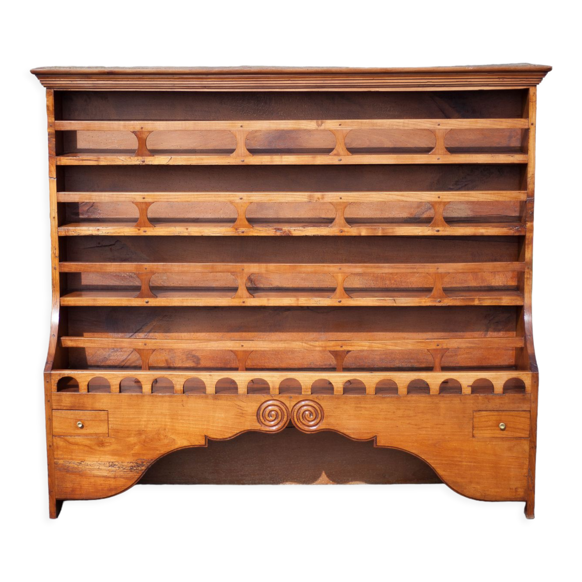 Vintage wood cabinet, high shelf, kitchen storage, countryside