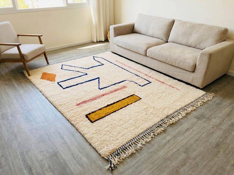 Handmade pure wool rug, size 200/300 cm.