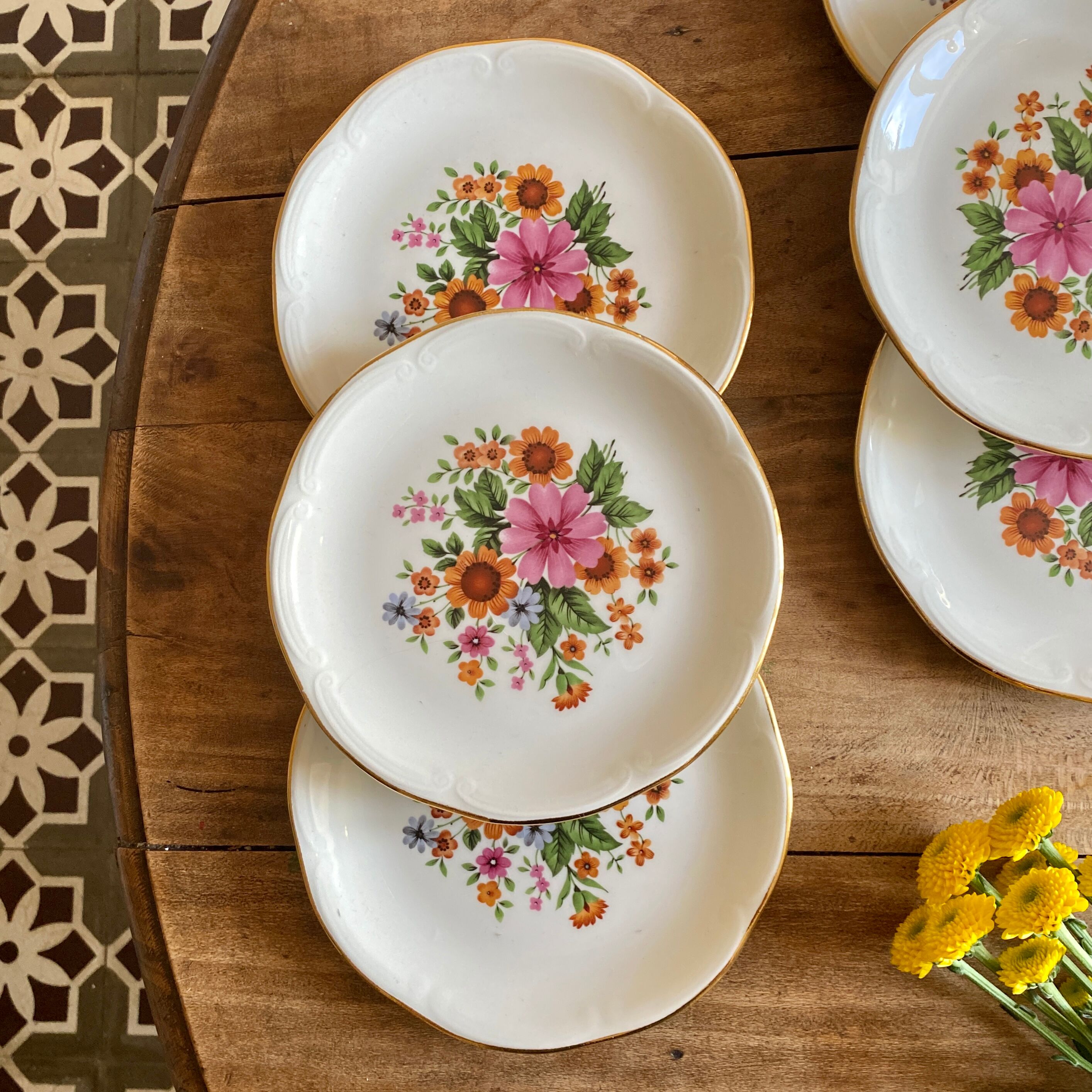 Set of 6 vintage plates from the gien manufacture