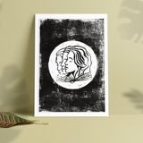 Logravure "fan of self" A4