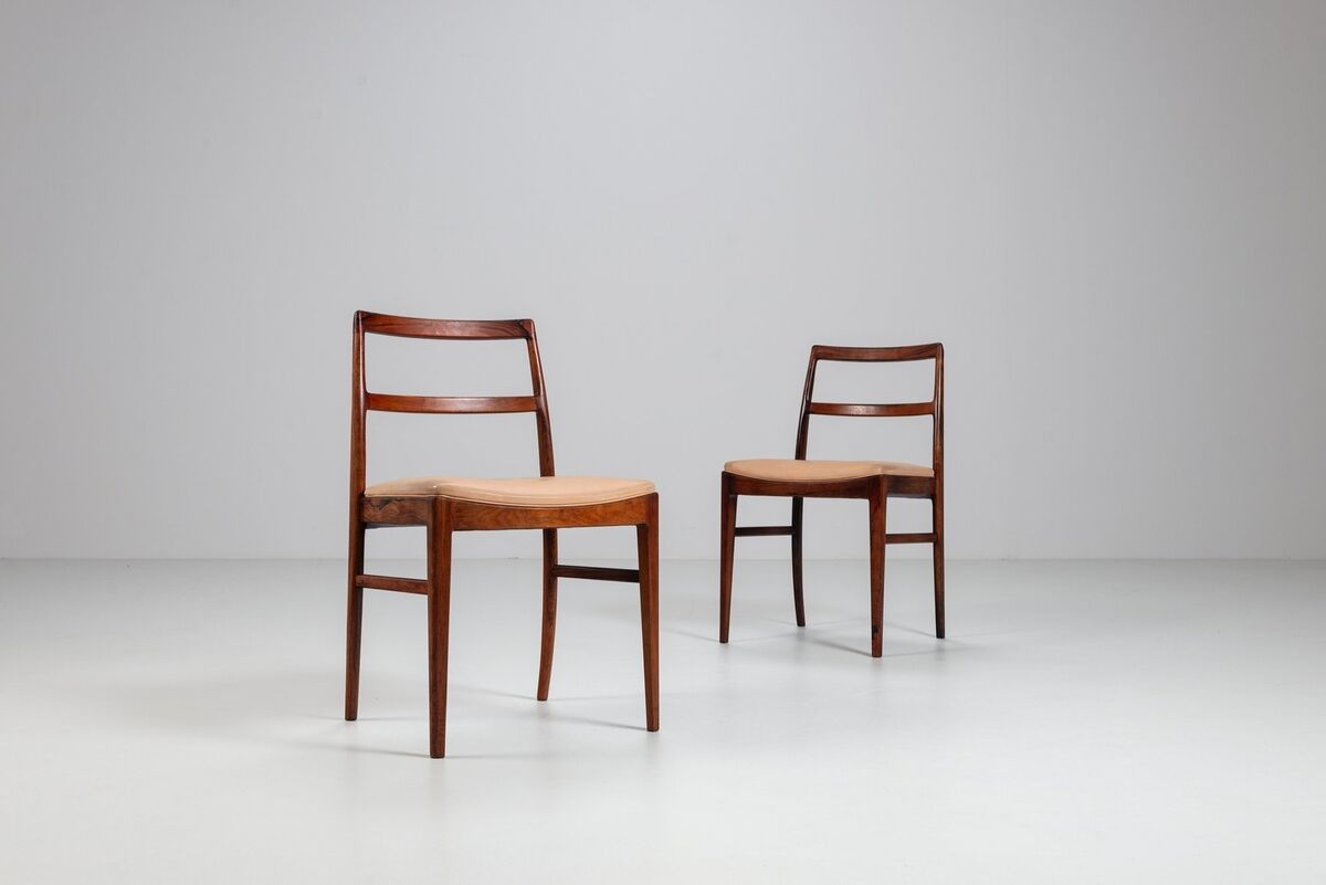 Arne Vodder model 430 dining chairs rosewood Sibast Mobler Denmark 1960