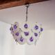 Sphera chandelier by Gino Vistosi, purple and white murano glass, Italy, 1970