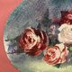 Oval watercolor with roses