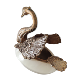 Cendrier laiton et nacre cygne