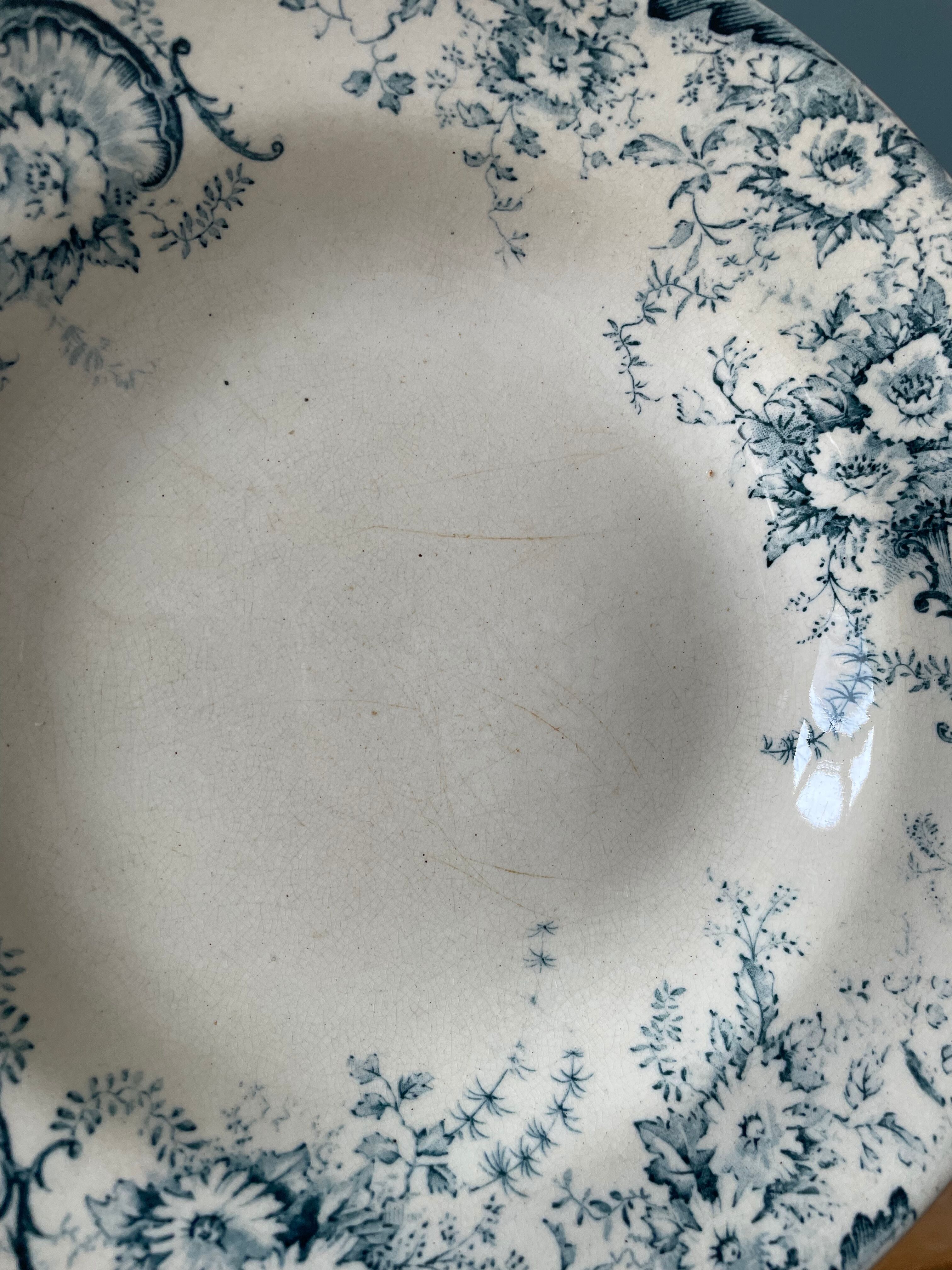Set of 4 hollow plates Terre de Fer model "Derby" Choisy Le Roi