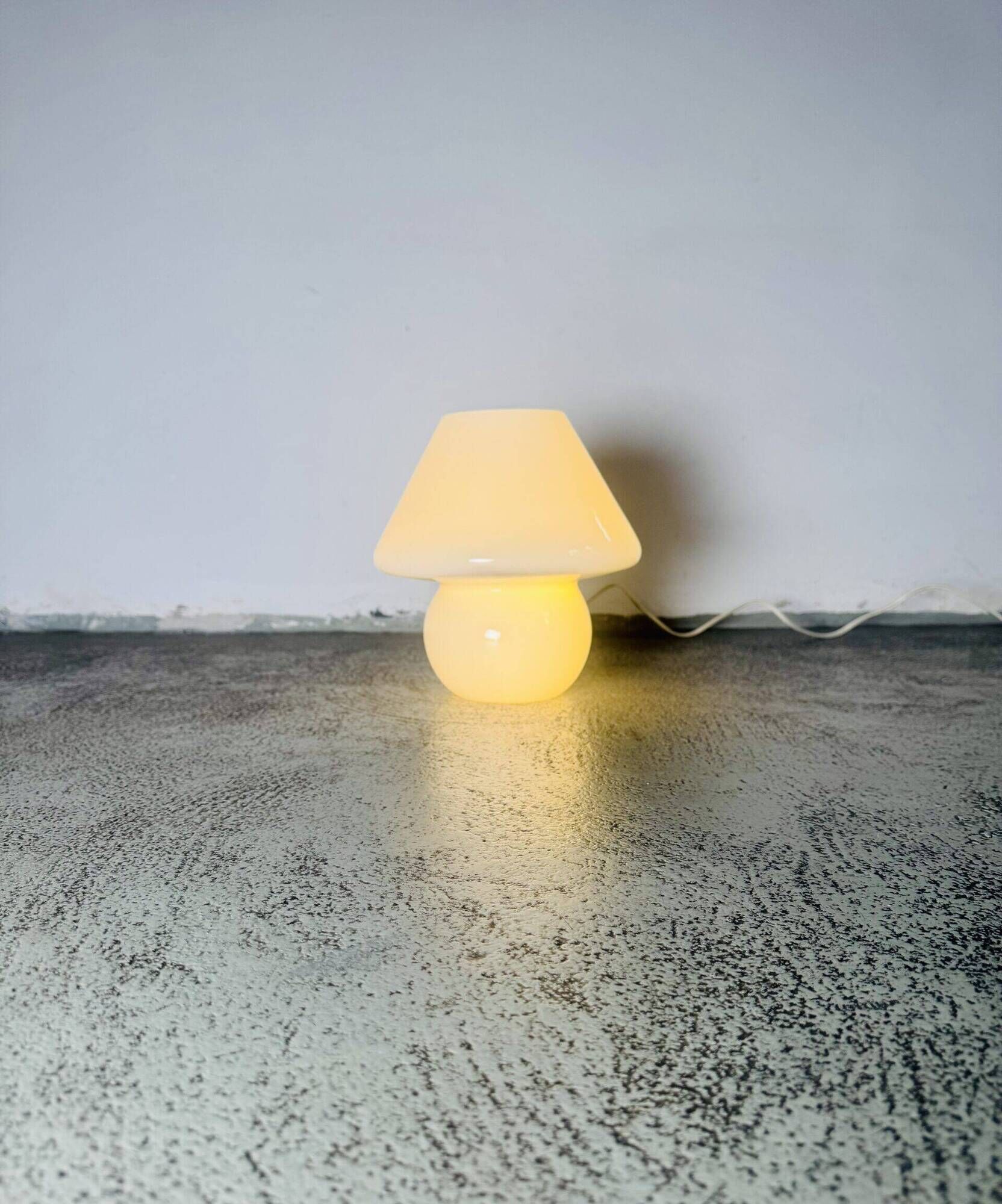 Opaline Glass Mushroom Table Lamp By Paolo Venini For Venini, Italy 1970S