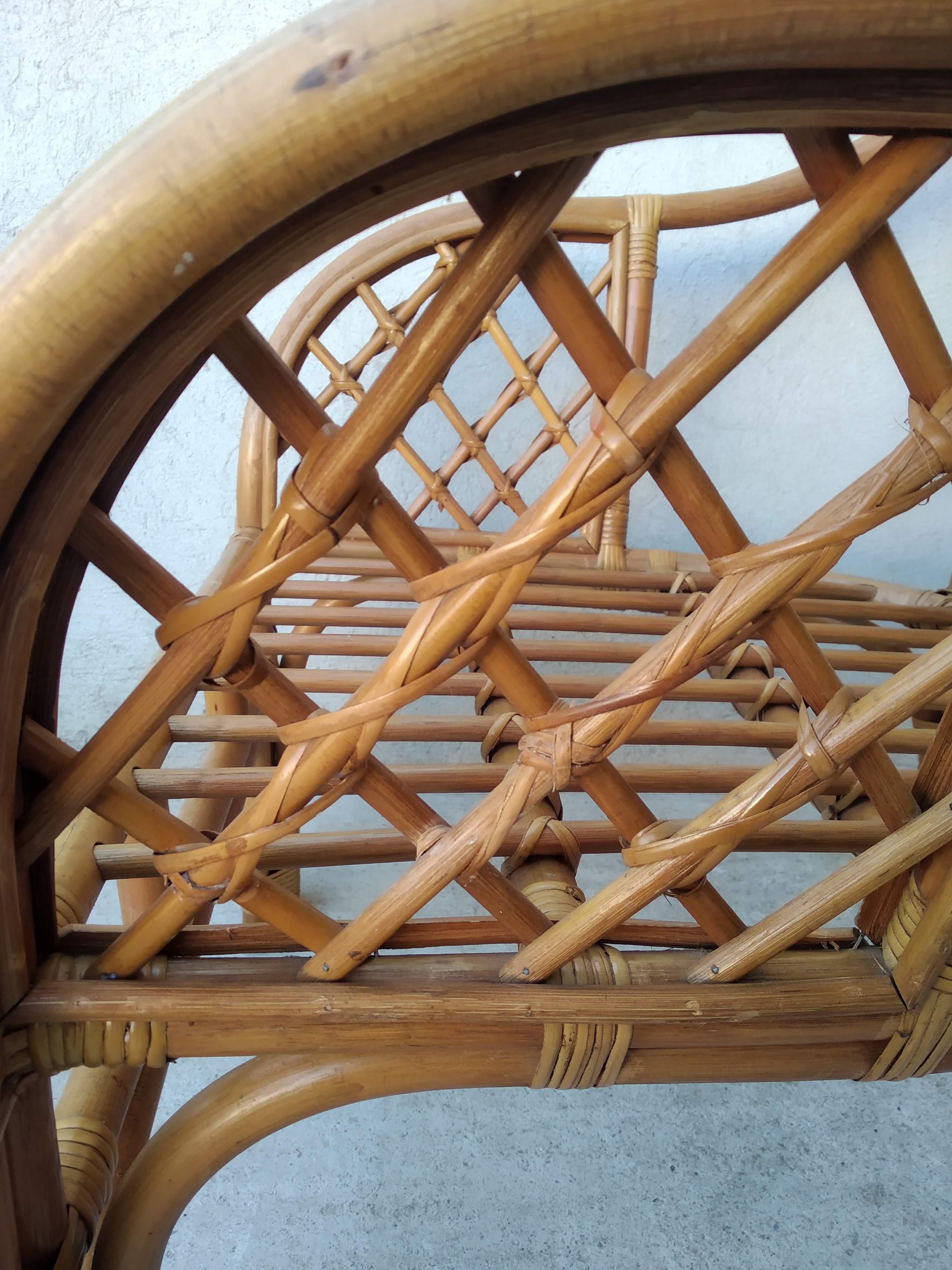 Pair of vintage rattan armchairs
