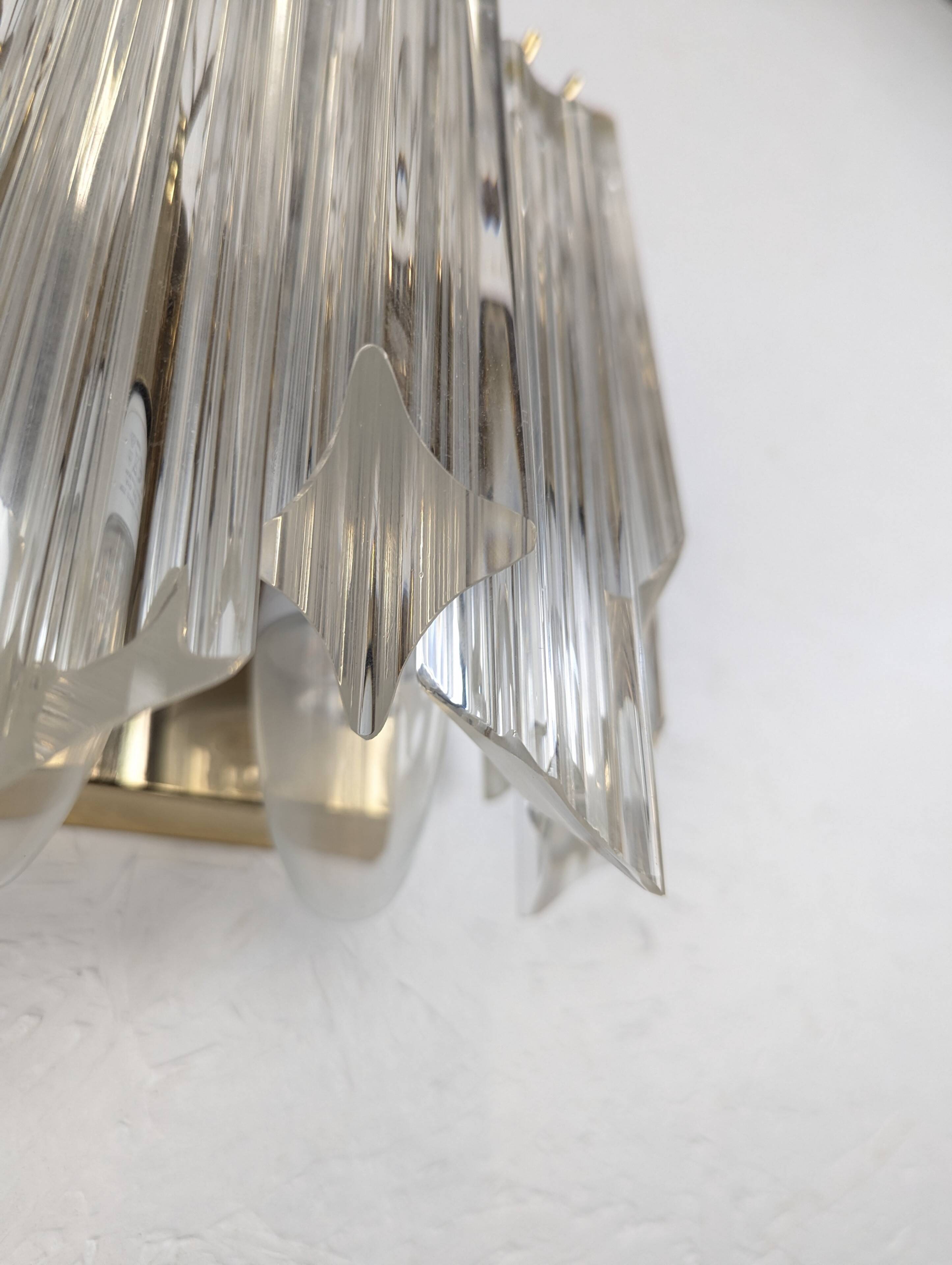 Brass and Murano wall light by Venini by Novaresi